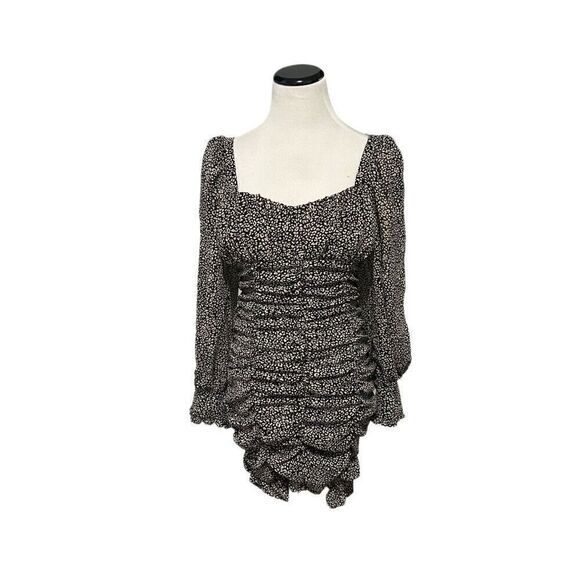 New! Hyfve Long Sleeve Ruched Mini-Dress Sz S - Picture 1 of 4